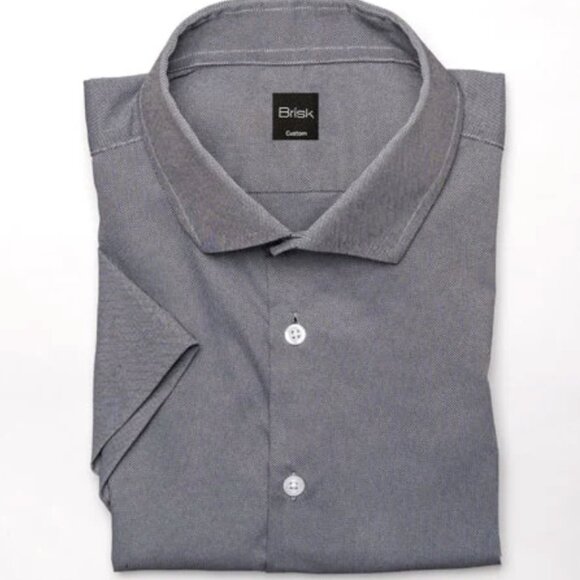 Brisk Charcoal Other - Brisk Charcoal Grey Performance Ultra Stretch Short Sleeve Shirt